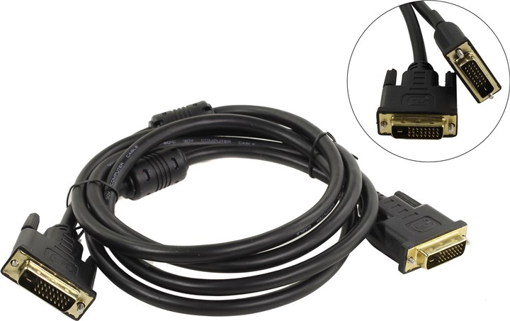 Кабель DVI-D(25M)-DVI-D(25M) Dual Link, 1.8 м Telecom