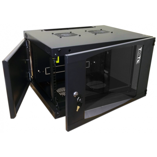   E2E4 Шкаф телекоммуникационный настенный 12U 550x600 мм, стекло, черный, разборный, Lanmaster Next TWT-CBWNG-12U-6X6-BK