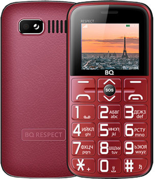 Мобильный телефон BQ BQ-1851 Respect, 1.77 128x160 TFT, 32Mb RAM, 32Mb, BT, 2-Sim, 1000 мА·ч, красный