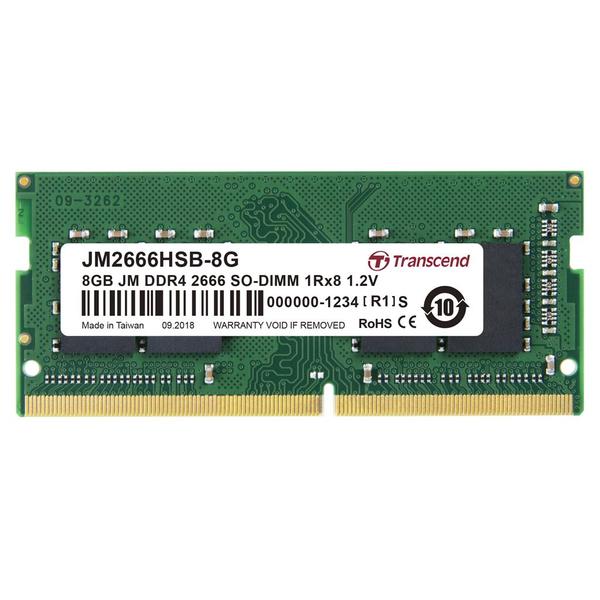 Память DDR4 SODIMM 8Gb, 2666MHz, CL19, 1.2 В, Transcend, JetRam (JM2666HSB-8G)