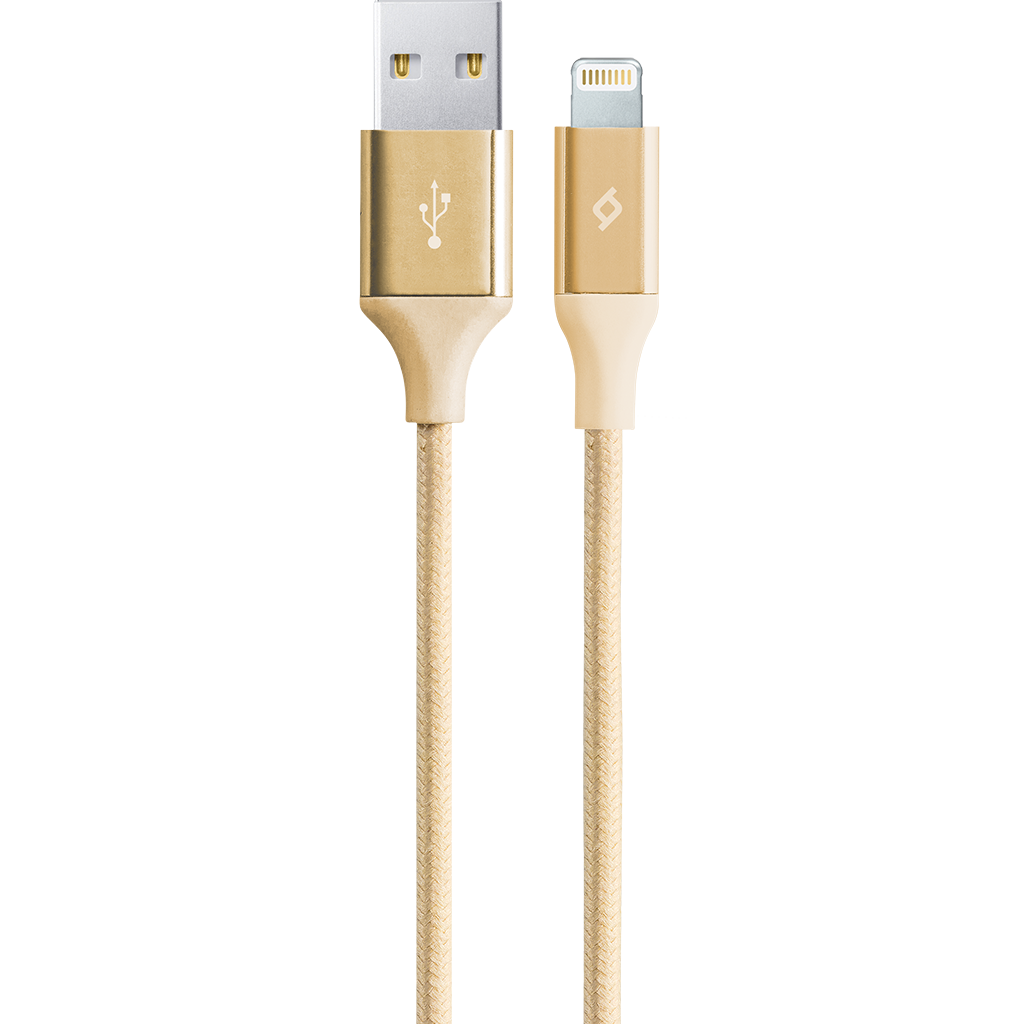 Кабель Lightning 8pin-USB, TTEC, 1.2m, золотой, Нейлоновая оплетка кабеля (2DK16A)