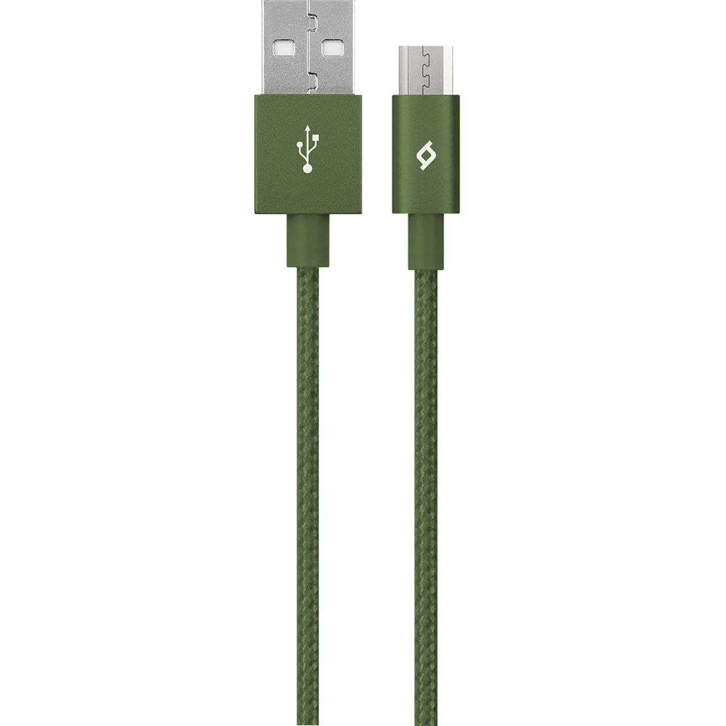 Кабель micro USB-USB, TTEC, 1.2m, хаки, Нейлоновая оплетка кабеля (2DK11HY)