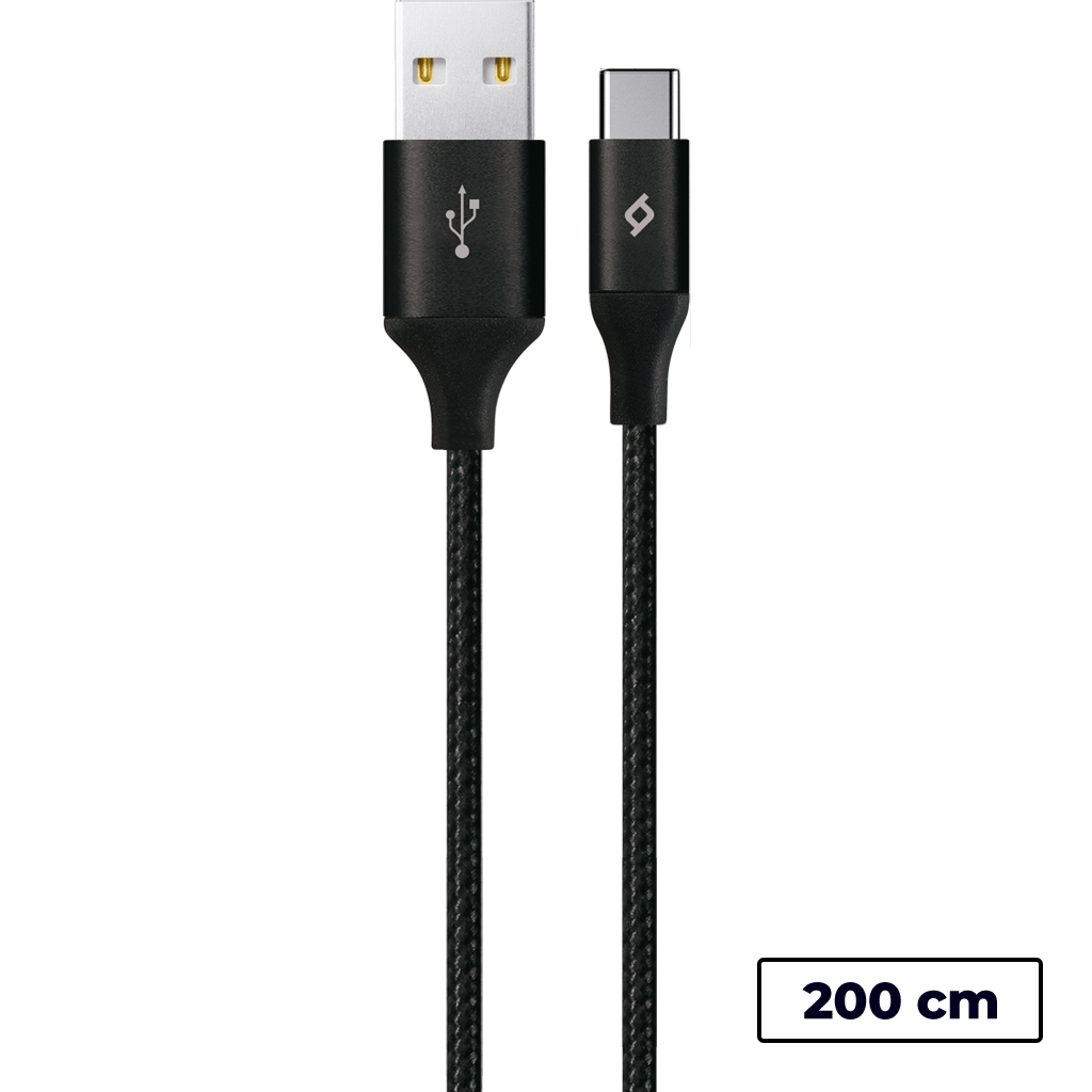 Кабель Type-C-USB, TTEC, 2m, черный, Нейлоновая оплетка кабеля (2DK23S)