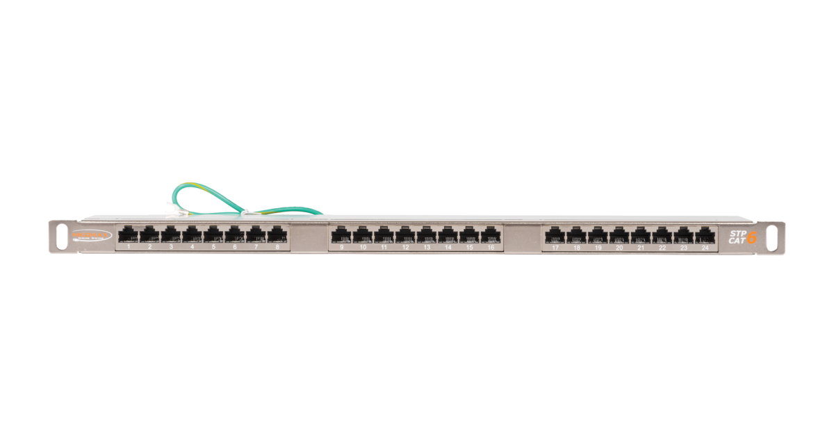 Патч-панель в шкаф 19 0.5U, порты: 24 x RJ-45 кат. 6, экранированная, органайзер, металлик (никель), NMC-RP24SE2-HU-MT, NIKOMAX