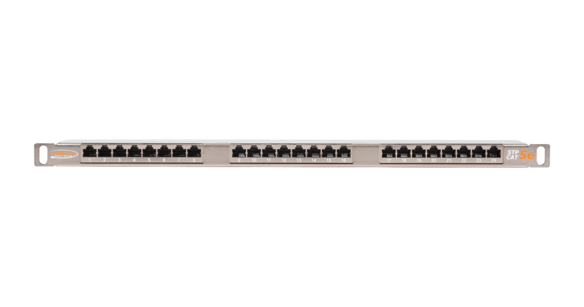 Патч-панель в шкаф 19 0.5U, порты: 24 x RJ-45 кат. 5e, экранированная, органайзер, металлик (никель), NMC-RP24SD2-HU-MT, NIKOMAX