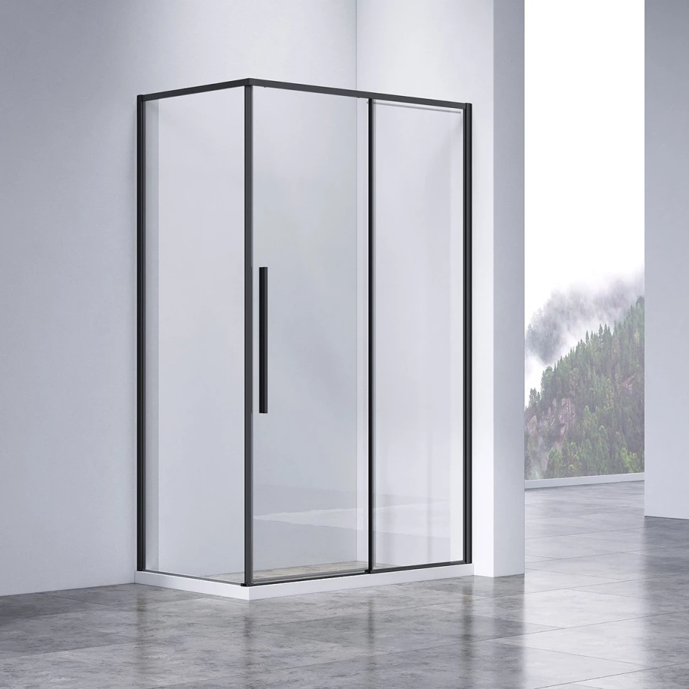 Душевые углы  СантехМолл Душевой уголок 130x80 см Vincea Slim-N VSR-4SN8013CLB прозрачное