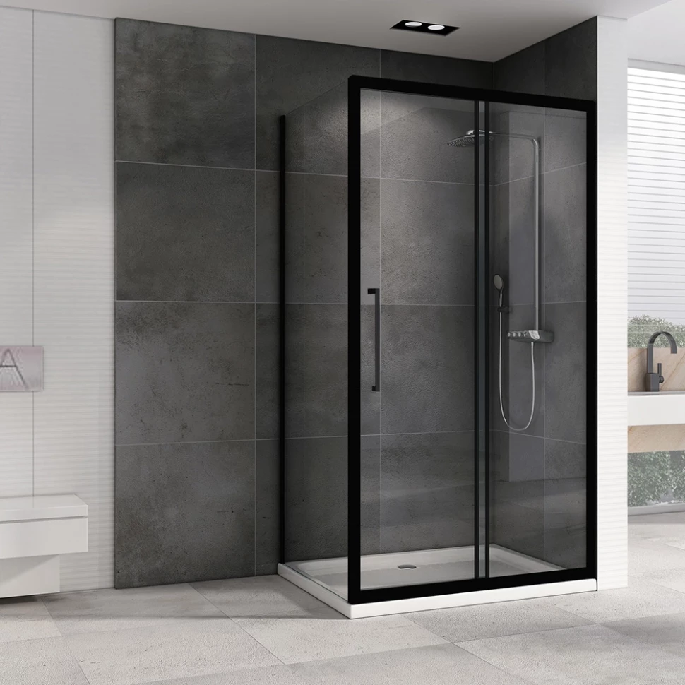 Душевые углы Душевой уголок 110x60 см Abber Schwarzer Diamant AG30110BH-S60B прозрачное