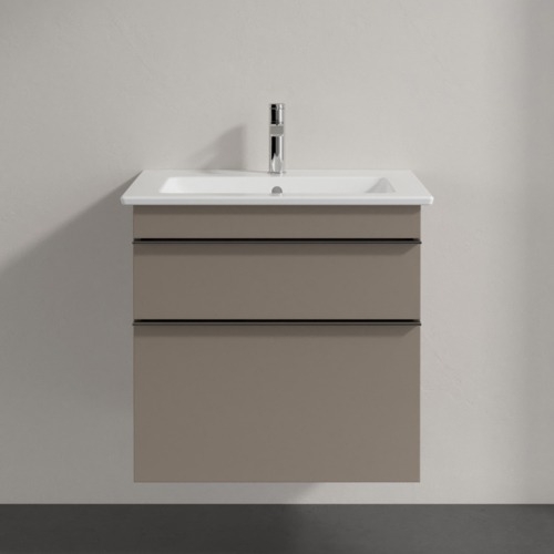 Тумба для комплекта Villeroy & Boch Venticello 60 truffle grey, с ручками хром A92401VG