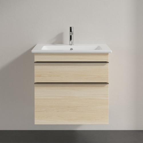 Тумба для комплекта Villeroy & Boch Venticello 60 elm impresso, с ручками хром A92401PN