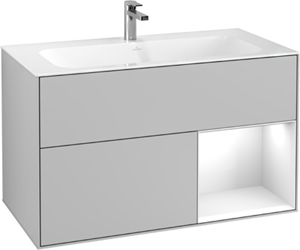 Тумба для комплекта Villeroy & Boch Finion G040GFGJ 100 с подсветкой и освещением стены