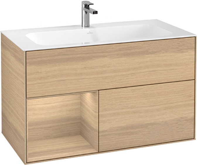 Тумба для комплекта Villeroy & Boch Finion G030PCPC 100 с подсветкой и освещением стены