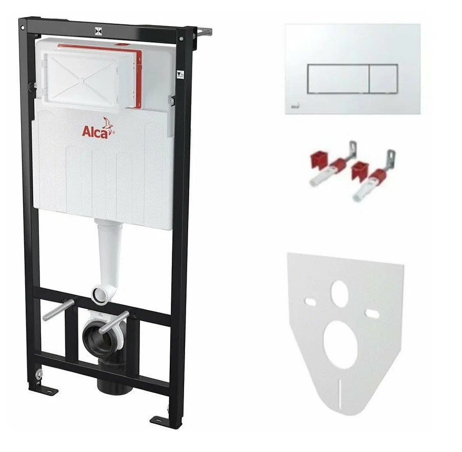 Инсталляция для унитаза 4 в 1 AlcaPlast AM101/1120-4:1 RU M571-0001 с хром. клавишей смыва (Алкапласт)