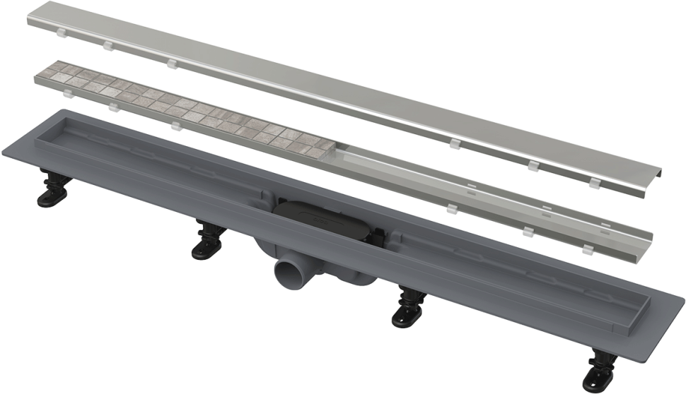 Канализационные трапы  SantShop Душевой лоток Alcaplast 550 мм с решеткой под плитку APZ19-550