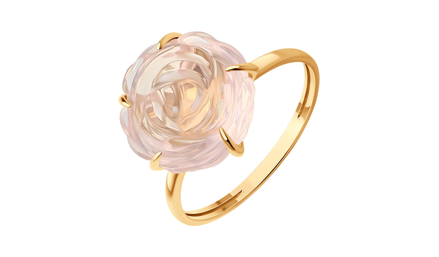 Кольцо золотое Sokolov «Цветок» с кварцем