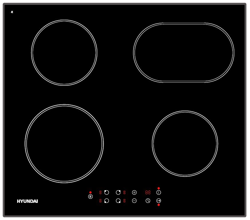 Варочные панели Индукционная варочная поверхность Hyundai 
HHI 6755 BG