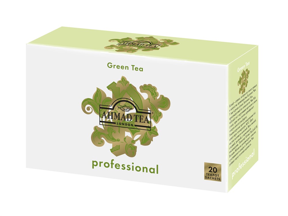   Чай Ахмад Чай Ahmad Tea Professional, Зелёный чай, листовой, в пакетах для чайников, 20х5г Штука