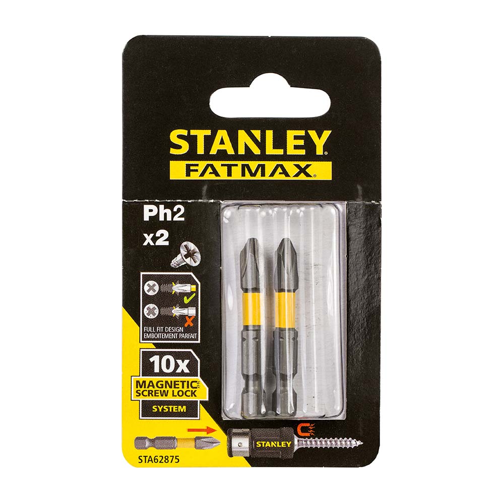 Оснастка Набор бит FatMax Magnetic Screw Lock STANLEY STA62875, PH2х50 мм, 2 шт