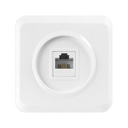 Розетка компьютерная RJ-45 (Smartbuy SBE-03w-S1-RJ) (белый) - Розетка, выключатель, рамка