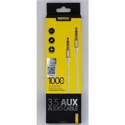 AUX аудиокабель miniJack 3.5mm (m) - miniJack 3.5mm (m) 1м (Remax L100) (белый) - Кабель, разъем для акустической системы