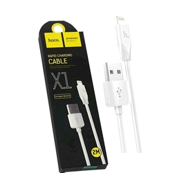 Дата кабель Lightning - USB для Apple iPhone 5, 5S, SE, 5C, 6, 6 Plus, 6S, 6S Plus, 7, 7 Plus, 8, 8 Plus, X, iPad 4, 4, Air, Air 2, mini, mini 2, mini 3, mini 4, ipad 2017, pro 9.7, pro 12.9, pro 10.5 2 м (HOCO- X1 Rapid) (белый) - Кабели