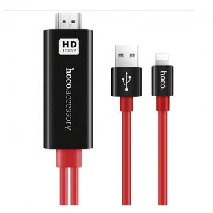 Переходник Lightning - HDMI (Hoco UA4) (красный) - Кабели