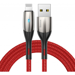 Кабель USB - Lightning для Apple iPhone, iPad (Baseus Horizontal Data Cable CALSP-B09) (черный, красный) - Кабели