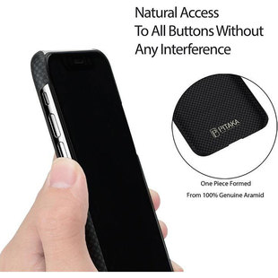 Чехол накладка для Apple iPhone Xs (Pitaka Aramid Case Plain KI8002XS) (черный, серый) - Чехол для телефона