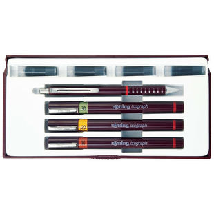 Набор изографов Rotring Junior Set 3 шт. 0.20/0.30/0.50мм 1 карандаш Tikky 0.5 мм и 4 картриджа - Чертежный инструмент