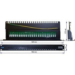 Патч-панель телефонная 19”, 25 портов RJ-45 (Lanmaster TWT-PP25TEL45) - Кабель