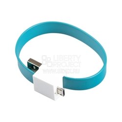USB-, HDMI-кабели, переходники Дата-кабель USB - micro USB (на магните, плоский) (SM001681) (голубой) - Кабели