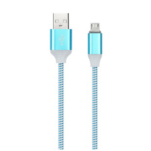 Кабель USB-microUSB 1м (Smartbuy iK-12ss blue) (синий) - Кабели