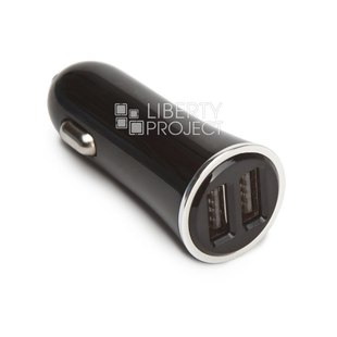 Универсальное автомобильное зарядное устройство, адаптер 2хUSB, 3.4А (LDNIO DL-C28) + кабель MicroUSB(черный) - Автомобильный адаптер