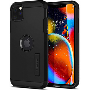 Чехол накладка для Apple iPhone 11 Pro Max (Spigen Tough Armor 075CS27142) (черный) - Чехол для телефона