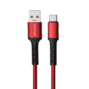 Кабель USB - USB Type-С, 1.2м (IQFuture IQ-UC5A) (черный, красный) - Кабели