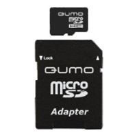 Карты флэш-памяти  Sidex Qumo microSDHC class 10 4GB + SD adapter - Карта флэш-памяти