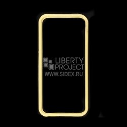Бампер для Apple iPhone 5, 5S, SE (прозрачный с жёлтой вставкой) - Чехол для телефона