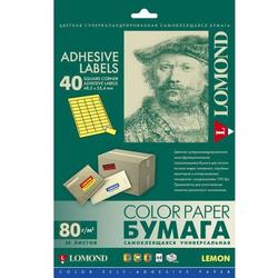 Самоклеящаяся цветная бумага A4 (50 листов) (Lomond 2130195) (лимонно-желтый) - Бумага