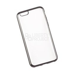 Силиконовый чехол-накладка для Apple iPhone 6, 6S (LP 0L-00027376) (прозрачный/черный) - Чехол для телефона