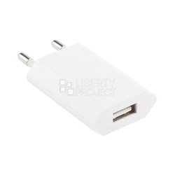 Универсальное сетевое зарядное устройство, адаптер 1хUSB, 1А (Liberti Project 0L-00027940) (белое) - Сетевой адаптер 220v - USB, Прикуриватель