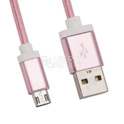 Дата-кабель USB - microUSB (LP 0L-00027337) (розовый) - Кабели