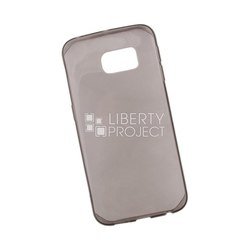 Силиконовый чехол-накладка для Samsung Galaxy S6 Edge (LP 0L-00028002) (прозрачный, черный) - Чехол для телефона