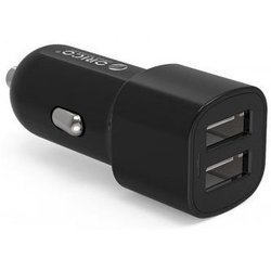 Универсальное автомобильное зарядное устройство, адаптер 1хUSB, 2.4A (ORICO UCL-2U-BK) (черный) - Автомобильный адаптер