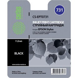 Картридж для Epson Stylus C110, C79, CX3900, CX4900, CX5900, CX6900, CX7300, CX8300, CX9300F, OFFiCE T30, T40, TX300, TX510, TX600, TX200, TX209, TX400, TX409, TX550 (Cactus CS-EPT0731) (черный) - Картридж для принтера, МФУ