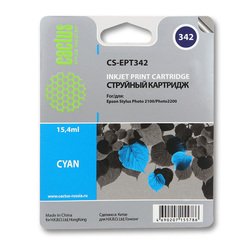 Картридж для Epson PM 4000, Stylus Photo 2100, 2200 (Cactus CS-EPT342) (голубой) - Картридж для принтера, МФУ