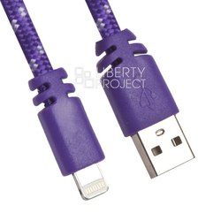 Дата-кабель USB - Lightning для Apple iPhone 5, 5C, 5S, 6, 6 plus, 6S, 6S Plus, 7, 7 Plus, iPad 4, Air, Air 2, Pro 9.7, Pro 12.9, PRO, mini 1, mini 2, mini 3, mini 4 (Liberti Project 0L-00030336) (фиолетовый) - Кабели