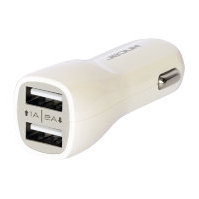 Универсальное автомобильное зарядное устройство, адаптер 2хUSB, 2A (Incar UB-2W) (белый) - Автомобильный адаптер