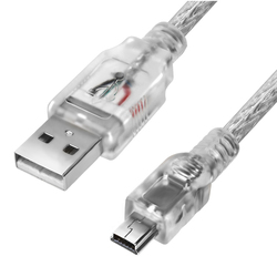 Дата-кабель USB AM - miniUSB 5pin 1.0м (Greenconnect GCR-UM1M5P-BB2S-1.0m) (прозрачный) - Кабели