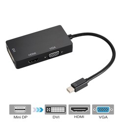 Кабель-адаптер mini DisplayPort M - HDMI, DVI-I, VGA, 0.2 м (Orient C310) (чёрный) - Кабель, переходник