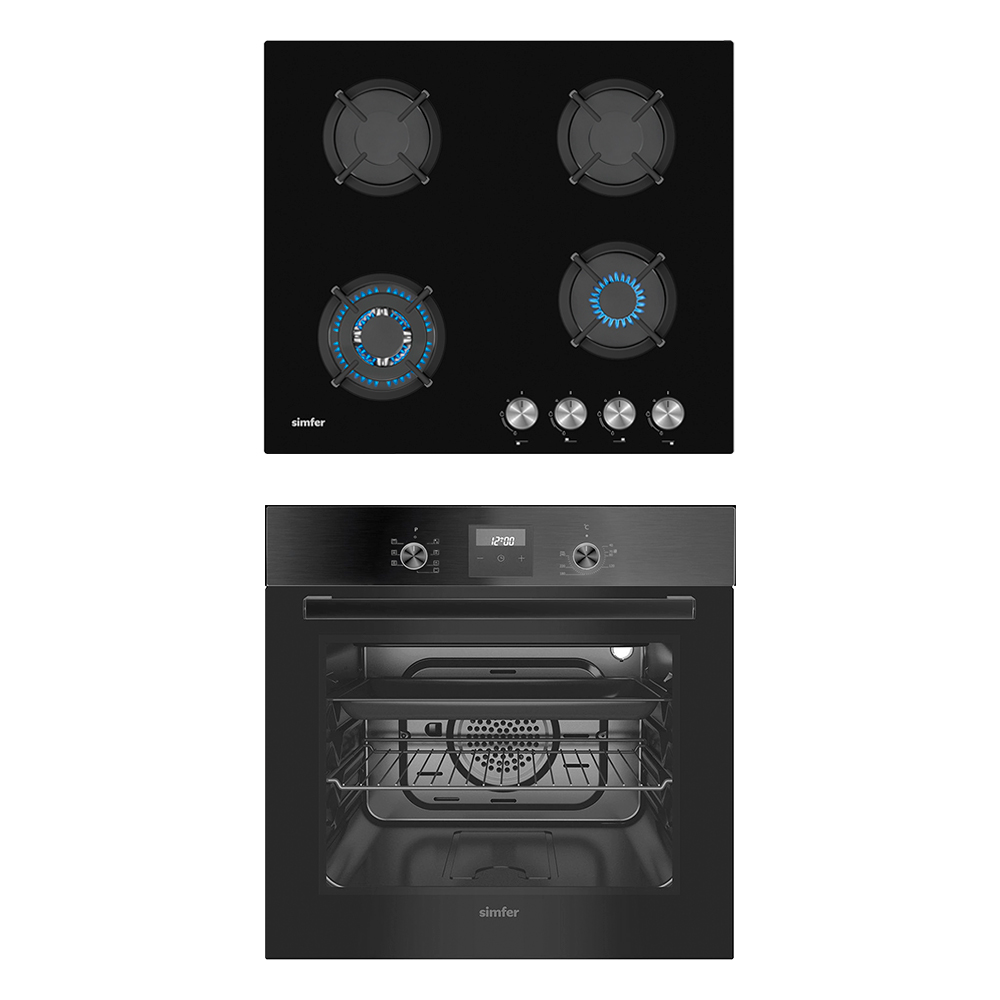 Встраиваемые комплекты Комплект встраиваемой бытовой техники Simfer S69B572, варочная панель и духовой шкаф