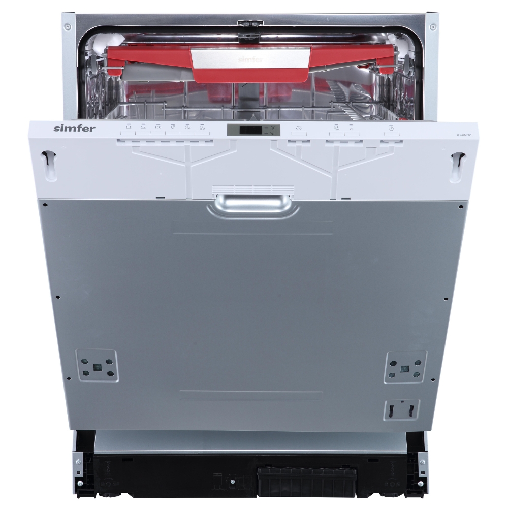 Встраиваемая посудомоечная машина Simfer DGB6701 (aqua stop, луч на полу, верхняя полка складывается, энергоэффективность A+++, внутренняя подсветка, вместимость 14 комплектов)